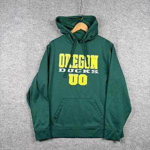 Vintage Oregon Ducks Hoodie Large L Green Fleece Pullover 90s Y2K College - Picture 1 of 12