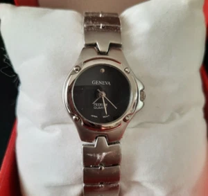 Reloj de pulsera de cuarzo vintage para damas Geneva estuche plateado y correa nuevo en caja - Imagen 1 de 5