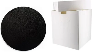 Art of cake 12 in Black Drum (5mm Thick) and 12x12x12 in Tall Box Round Drum ca - Picture 1 of 1