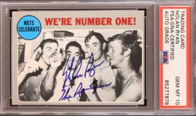 NOLAN RYAN Signed 1970 Topps #198 “We’re Number One” PSA Auto 10 Inscribed - Image 1 of 2
