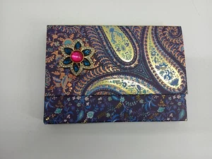 Punch Studio Brooch Portfolio Notecards Envelopes Purple Paisley 10 Count - Picture 1 of 5