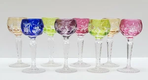 Nachtmann Traube Set of EIGHT Cut-to-Clear 4 1/2" Tall Cordial Glasses Stems