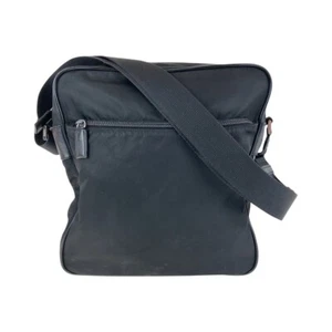 PRADA Tessuto Triangle with logo Diagonal Sholder bag Messenger bag Black Nylon - Picture 1 of 10