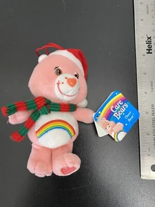 Care Bears Cheer Christmas Hat Scarf TCFC 5" Plush Ornament Rainbow NWT NEW - Picture 1 of 9