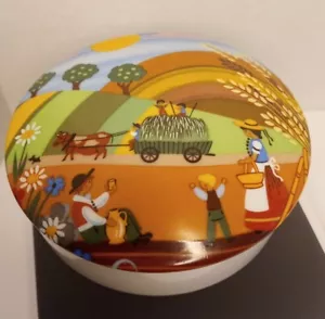 Caja de baratijas Reutter Porcelana W Alemania Barbara Furstenhofer con tapa colorida - Imagen 1 de 11