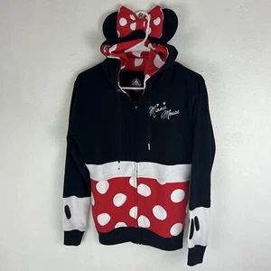Disney Parks Minnie Mouse Costume Hoodie Sweatshirt Womens Full Zip Size Small - Picture 1 of 4