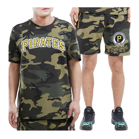 Pro Standard MLB Pittsburgh Pirates Logo Mens Camouflage T-Shirt Or Shorts Cover