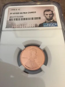 1995 s NGC PF69RD ULTRA CAMEO LINCOLN CENT - Picture 1 of 1