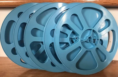 SUPER-8 400 ft. Blue Plastic Movie Film Reels - BRAND NEW 5-Reel Pack Super 8mm - image 1 of 4