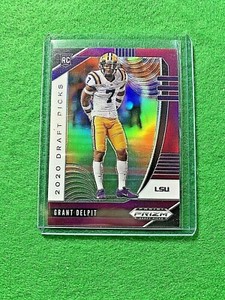GRANT DELPIT PRIZM ROOKIE CARD JERSEY #7 LSU BROWNS RC 2020 Prizm DP SP PURPLE 