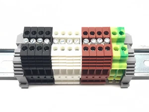 KONNECT-IT DIN Rail Terminal Block Kit KN-T10 10 AWG 30A 600V FAST SHIPPING - Picture 1 of 3