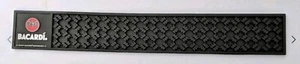 Bacardi Bar Mat Spill Rail Rubber Black Bat Red And White 23.75 x 3.5 New - Picture 1 of 2
