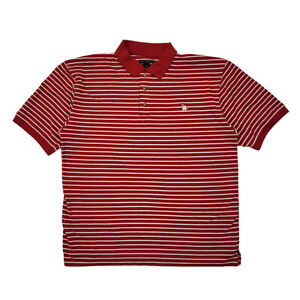 Vintage Knights Sportswear Men's Polo Shirt Large Short Sleeve Red White Stripe