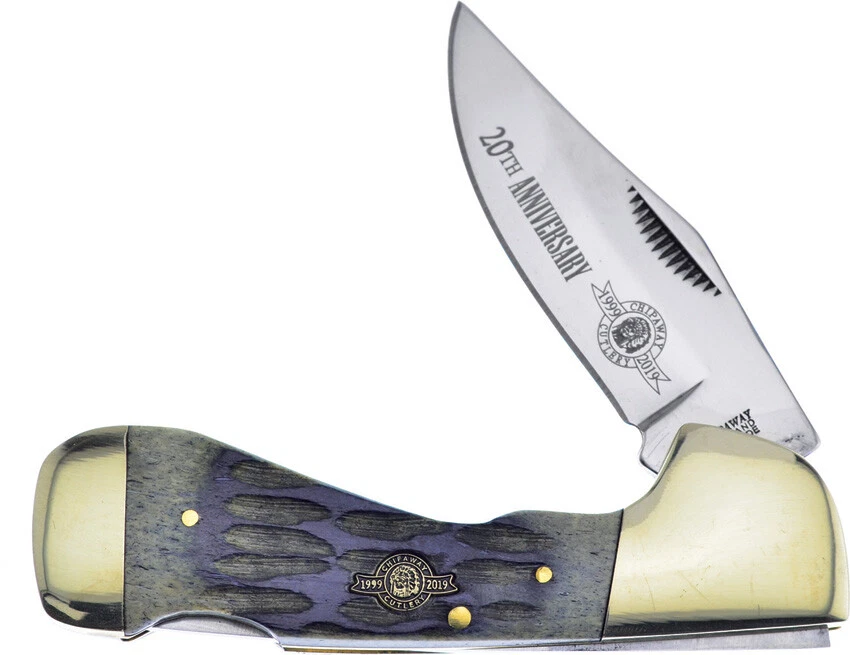 Frost Cutlery Choctaw 20th Anniversary Gray Bone Folding Pocket Knife CW105GY20 - Image 1 of 1
