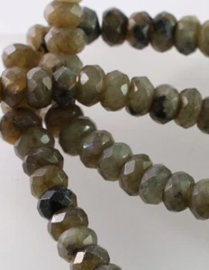 1 Strand Labradorite Natural Gemstone 8x5mm Faceted Rondelle Beads * - Picture 1 of 4
