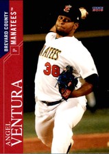 2016 Brevard County Manatees Choice #23 Angel Ventura Pitcher Baseball Card
