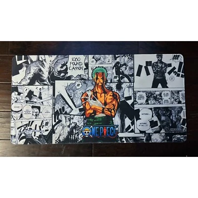 Alfombra de juego de escritorio Roronoa Zoro de una pieza anime manga 31” x 15,75” usada CCG Foto 1 de 4