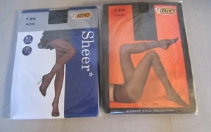 Lote 2 Medias Nylon T4 Vintage Alta Calidad 1 Negro (13 Den ) + 1 Gris (30 - Imagen 1 de 3