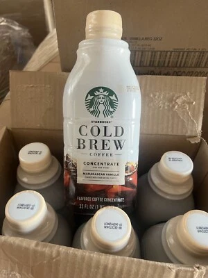 Starbucks Cold Brew MADAGASCAR VAINILLA Concentrado 6 Botellas 32Oz ¡Ver BB! Foto 1 de 4