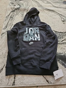 Nike Air Jordan Jumpman Maglione Ragazzo Felpa con Cappuccio Nero Taglia Large - Foto 1 di 4