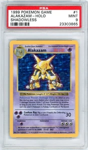 Pokemon Alakazam #1 Base Set Shadowless PSA 9 Como Nuevo - Imagen 1 de 2