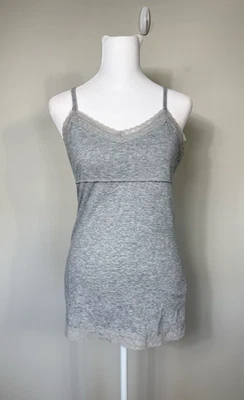 Camiseta sin mangas Y2K Mudd para mujer M gris encaje ribete camisola preppy años 90 algodón crepúsculo Foto 1 de 4