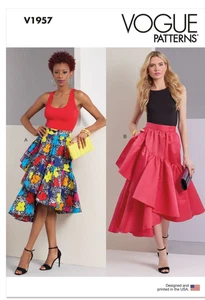 Vogue V1957 Sewing Pattern Misses' Asymmetric Ruffled Skirt Size B5 (8-16) UNCUT - Picture 1 of 7