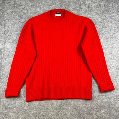 VTG Liberty 100% Pure Lambswool Cable Knit Sweater Men's L Red Made in Scotland - Image 1 of 4
