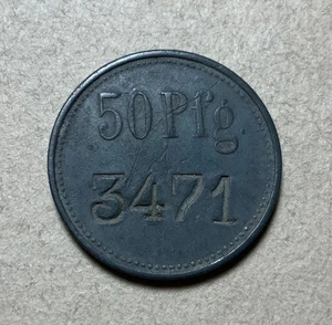 1914-1924 ND Germany Lauter 50 Pfennigs - With control number #3471 - 3000 Mint - Picture 1 of 2