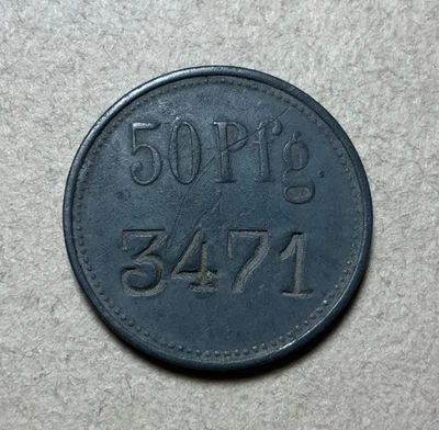 1914-1924 ND Germany Lauter 50 Pfennigs - With control number #3471 - 3000 Mint - Image 1 of 2