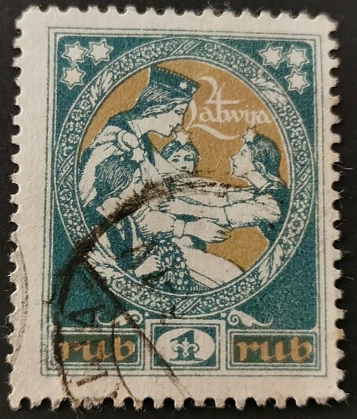 Letonia: 1920 Letonia Welcoming Home Province Latgale, 1 R. (Sello coleccionable). Foto 1 de 1