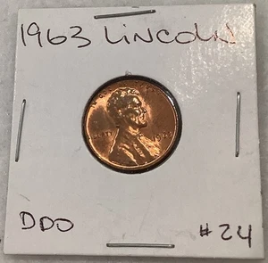 1963 P Lincoln Penny Cent DDO Error Uncirculated         # 24 - Picture 1 of 9