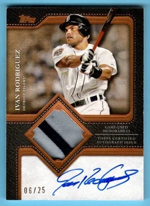 Ivan Rodriguez 2025 Topps Update Flagship Autograph Patch Bronze SP 6/25 Tigers - Bild 1 von 2