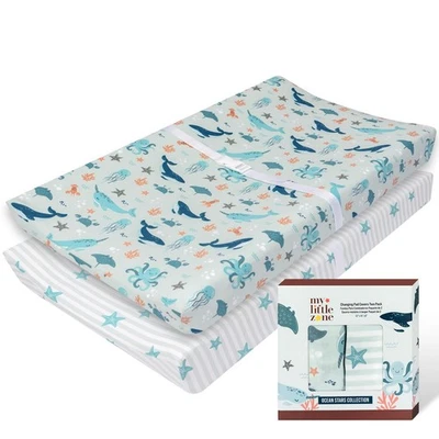 100% Cotton Changing Pad Cover for Baby Boys and Girls, Nautical - ... Fast Ship - Image 1 of 4