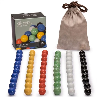 60 Pieces Chinese Checkers Marbles Set with Solid Colors - 16 Millimeters - Image 1 of 4