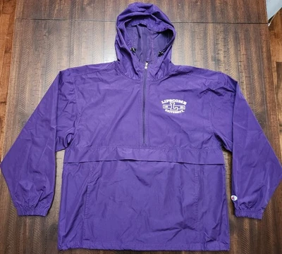 Chaqueta cortavientos Champion Lipscomb University 1/4 cremallera con capucha para hombre grande púrpura Foto 1 de 4