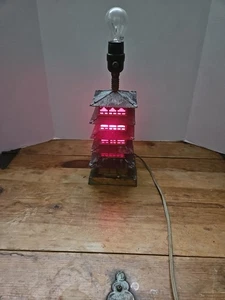 Vintage 5 Tier Metal Pagoda Lamp MCM Japanese Internal Light Music Box  - Picture 1 of 14