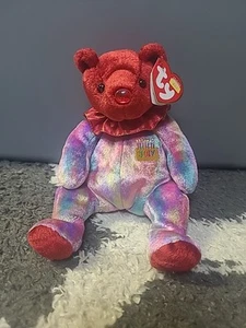 TY Beanie Baby - JULIO el oso de cumpleaños (7,5 pulgadas) - Juguete de peluche MWMTs - Imagen 1 de 7