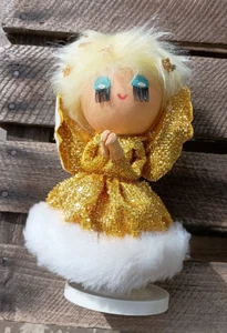 Caja de música navideña giratoria ángel caprichoso vintage - reproduce "White Christmas" - Imagen 1 de 8