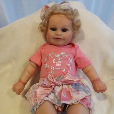 Reborn  Baby Girl Doll 20 Inch Blonde Blue Eyed Soft And Realistic - Image 1 of 4