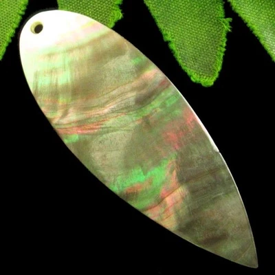 Natural Grey Shell Teardrop Pendant Bead 63x22x2mm H85476 - Image 1 of 2
