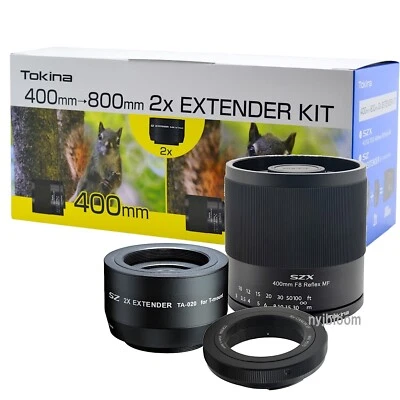 Nuevo TOKINA SZX 400mm F8 Reflex MF Lente y 2x Juego Extensor - Montaje Canon EF  Foto 1 de 4