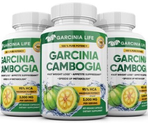 3 x BOTTLES 180 Capsules 3000mg Daily GARCINIA CAMBOGIA HCA 95% Weight Loss Diet