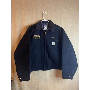 Carhartt Vintage USA Union Made Blanket Lined Work Chore Jacket Black Size 52 2X - Picture 1 of 9