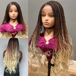 Braided wig:THREE TONE TWIST WIG. 26”long. Made on a full lace wig. - Picture 1 of 8