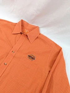 OSU Oklahoma State Antigua long sleeve button front embroidered Plaid Small  - Picture 1 of 8