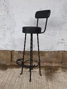 60er Vintage Barhocker Metall Sessel Hocker Stuhl Barstuhl Mid Century 60s - Bild 1 von 7