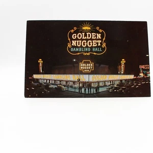 Golden Nugget Gambling Hall Las Vegas Nevada NV Night View Postcard UNP VTG - Picture 1 of 2