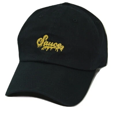 Sauce Logo Adjustable Black & Gold Cotton Novelty Cap Dad Hat by KB Ethos  - Image 1 of 4