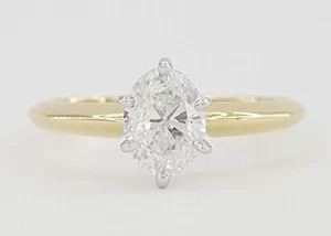 Oval Cut Diamond Solitaire 14k Yellow Gold Engagement Ring 0.62 ct Retail $2,995 - Picture 1 of 8